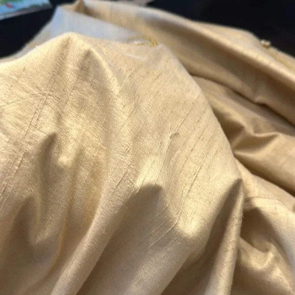 AS*HRO Silk Blend, Seashell & Gold Thread Embroidered Dress & Matching Jacket, L - Picture 8 of 15